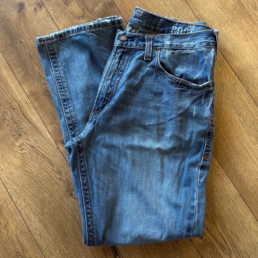 Mens Ariat Low Rise Boot Blue Denim Jeans